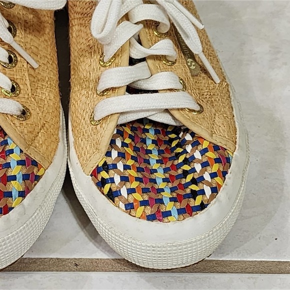 Superga raffia woven multi color‎ boho fashion sneakers size 7 - Picture 6 of 10